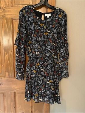 LC Runway Collection Floral and Unicorn Navy dress